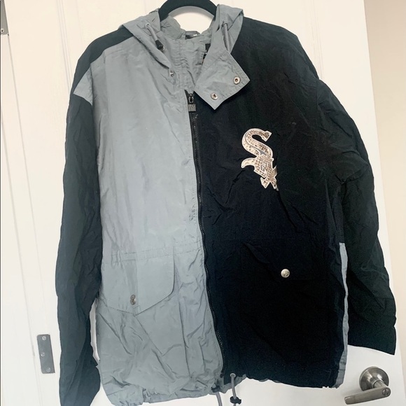 𝅺90s Vintage Mirage First String Chicago White Sox windbreaker jacket Y2k L - Picture 2 of 5